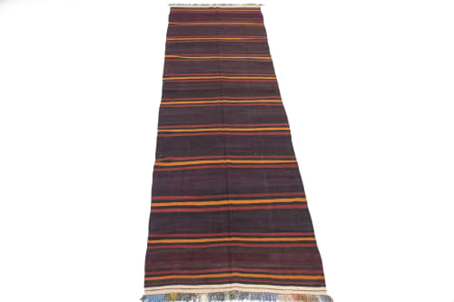 Vintage Multicolored Tribal 4'6X15 Kilim Persian Runner Rug | Rugs by Magic Rugs