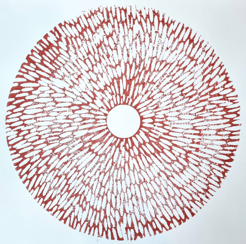 Flower Wheel #1 (Red on White) 1/10 Prints | Art & Wall Decor by Heliconia Design