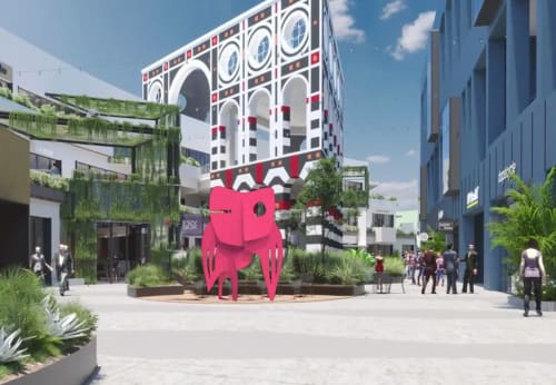 PINK OWL for Horton Plaza, San Diego, CA. | Sculptures by John Randall Nelson | Horton Plaza in San Diego