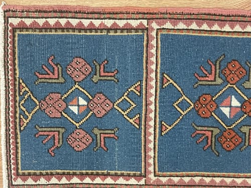 Hand-woven Turkish Rug Doormat | 1.9 x 2.11 | Small Rug in Rugs by Wool and Rug
