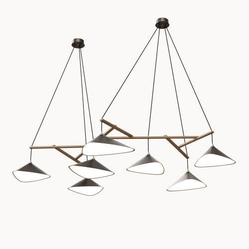 Emily Group of Seven Pendant Light – Dark Bronze Semi-Matte | Chandeliers by MOSS Objects