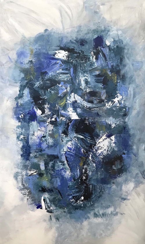 Soulful Blues Acrylic Abstract | Oil And Acrylic Painting in Paintings by Strokes by Red - Red (Linda Harrison)