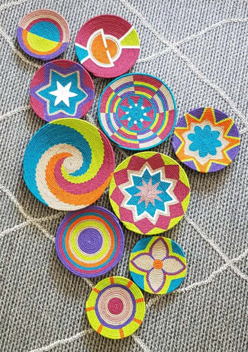 Set of 10 Colourful African Wall Plates | Decorative Plate in Decorative Objects by Sarmal Design
