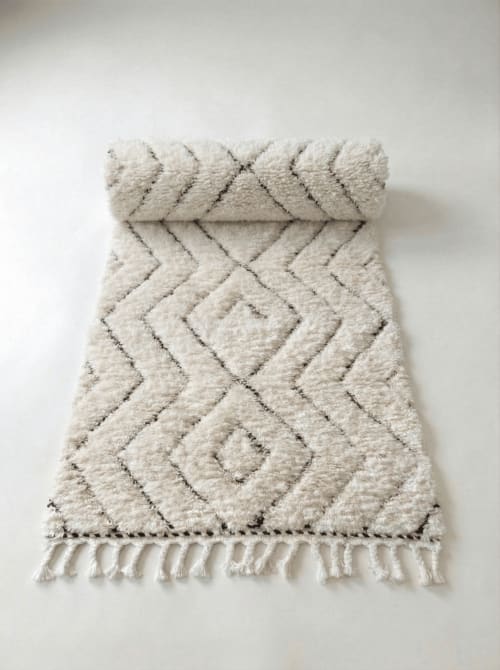 The 'Diamond Oasis' Rug : Natural & Undyed Organic Wool | Small Rug in Rugs by Artisanal Patterns