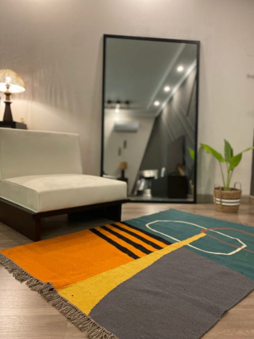 Orange Woven Rug | Area Rug in Rugs by Weaver