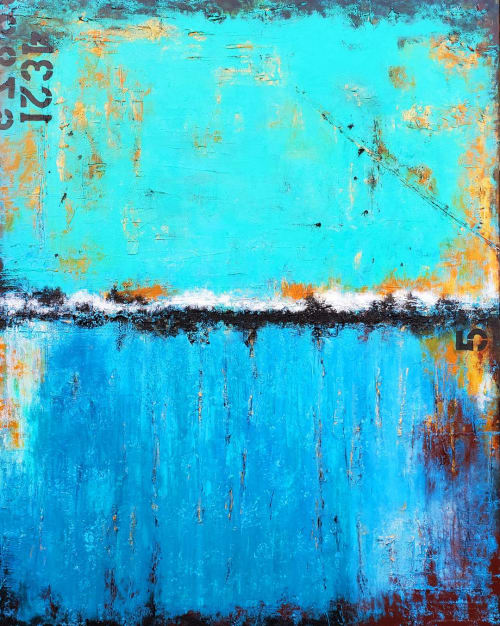 Weatherboard Blues | Oil And Acrylic Painting in Paintings by Liz Johnston