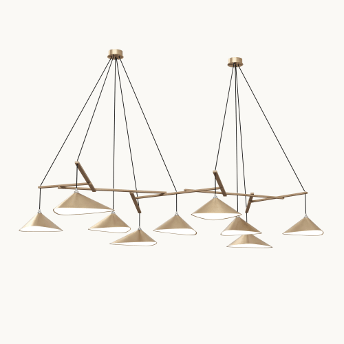 Emily Group of Nine Pendant Light – Gold Semi-Matte | Chandeliers by MOSS Objects