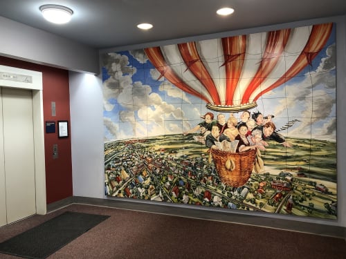 View over Andover | Murals by Mark Steele | Memorial Hall Library in Andover