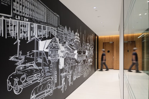 LBBW Singapore office art mural | Murals by Just Sketch | 79 Robinson Road in Singapore
