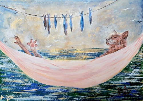 Meditación para atraer la abundancia | Oil And Acrylic Painting in Paintings by Elena Parau