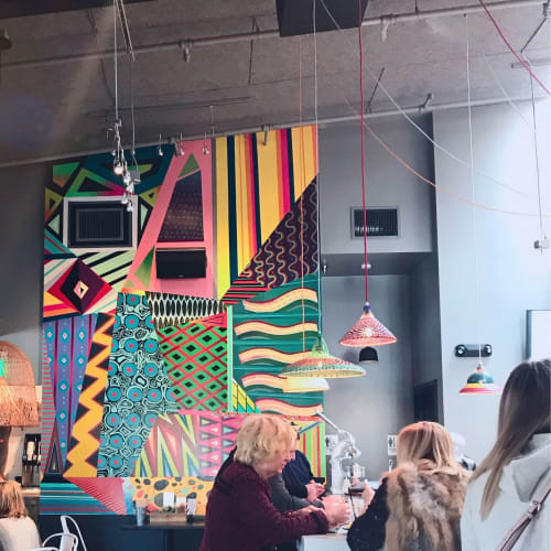 Dining room hand painted mural for Mas Taco Bar | Murals by Irubiel Moreno | Mas Taco Bar in Sacramento