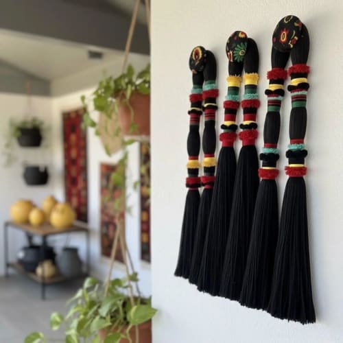 Lomas Style Black Macrame Wall Hanging | Wall Sculpture in Wall Hangings by Sarmal Design