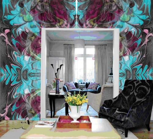 Velvet patterns-Marbling wallpaper | Wall Treatments by KALEIDO MARBLING ART