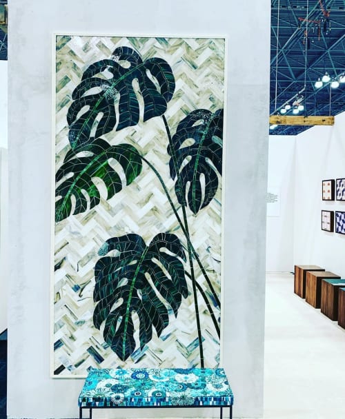 Monstera Mosaic Panel | Wall Hangings by Mixed Up Mosaic | Jacob K. Javits Convention Center, NYC in New York
