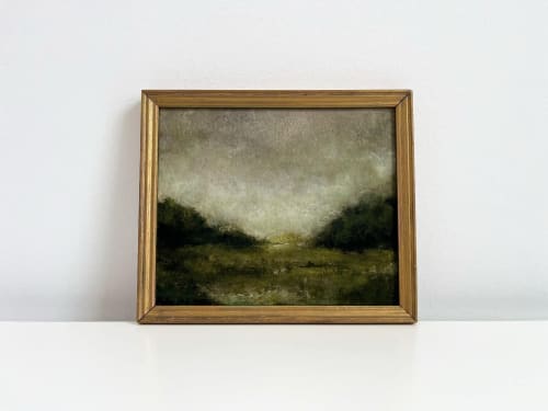 Countryside Landscape Print in Vintage Gold Frae | Paintings by Melissa Mary Jenkins Art