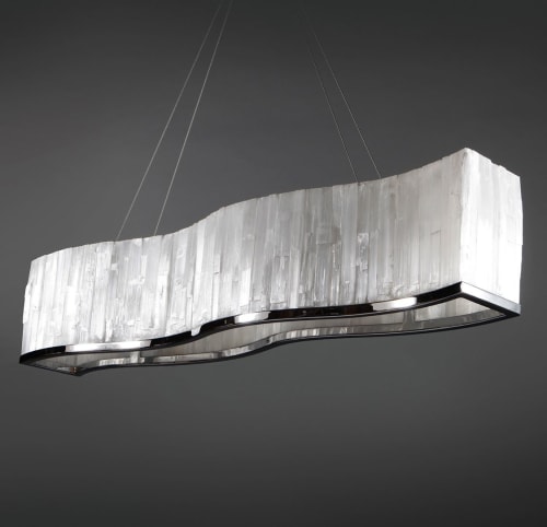 Serpentine Selenite Chandelier | Chandeliers by Ron Dier Design