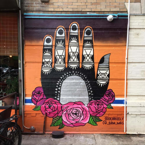 Nacho Macho Taco Hand Mural | Street Murals by Sam Spetner | Nacho Macho Taco in Brooklyn