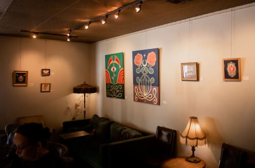 The Birth of Spade & Sacral Roses | Paintings by Jillian Selene Art | Shades of Brown Coffee & Art in Tulsa