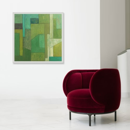 Peridot Emerald Turquoise—Geometric Abstract Painting | Paintings by stephen cimini