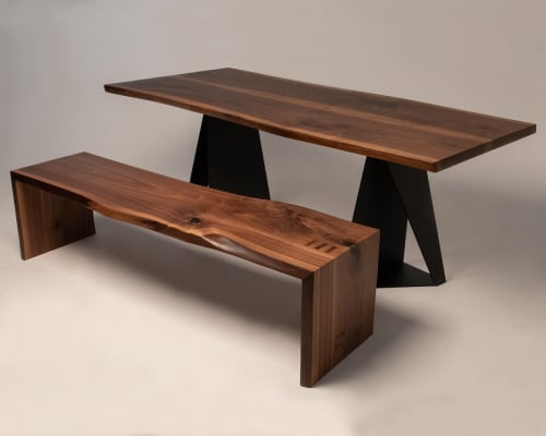 American Black Walnut Waterfall Bench | Benches & Ottomans by Wicked Mata