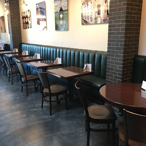 Booth Seating and Leather Bar Top | Couches & Sofas by Revive Designs and Upholstery | Crater Lake Spirits Downtown Tasting Room in Bend