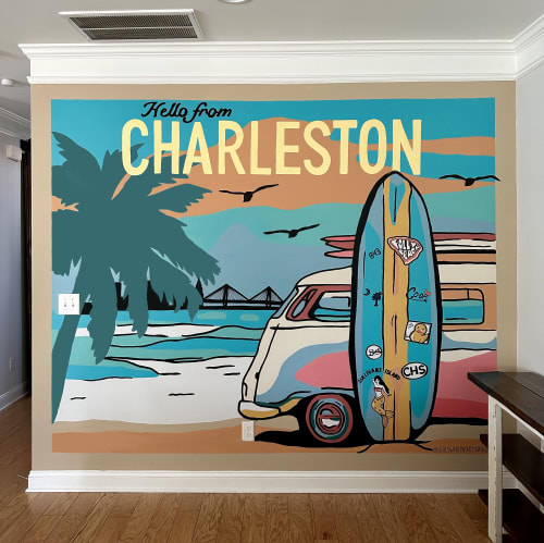 Charleston Airbnb Mural | Street Murals by Girls Who Paint Murals