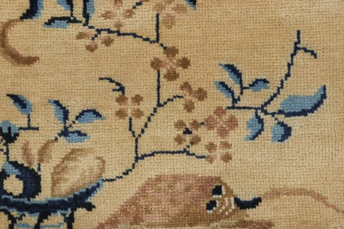 Rug & Kilim’s Chinese Art Deco Rug, Florals in Cream Field | Area Rug in Rugs by Rug and Kilim