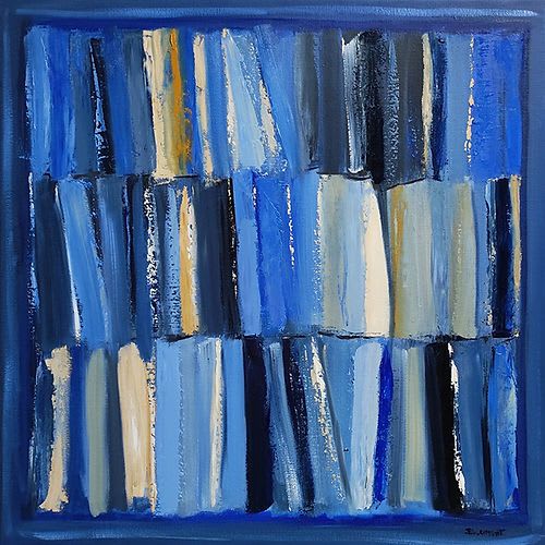 Reading in major blue / Lecture en bleu majeur | Paintings by Sophie DUMONT