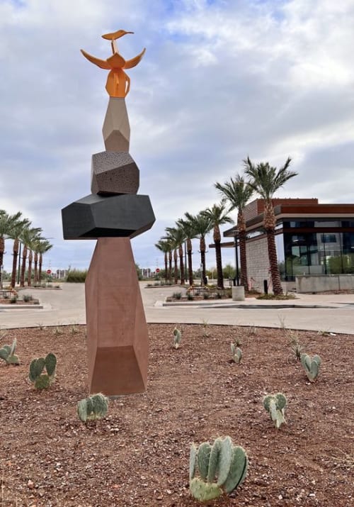 Squash Blossom | Public Sculptures by John Randall Nelson | Scottsdale Entrada Apartments in Scottsdale