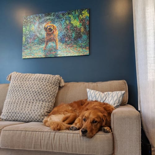 Shaking Off Dog | Paintings by Iris Scott