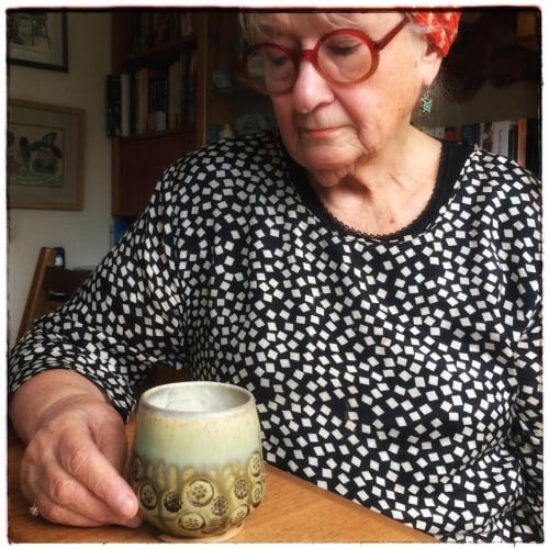Ceramic Mugs 'Yunomi' tea cups, Wood Ash Green & Cream glaze | Cups by Rebecca J Woods Ceramics