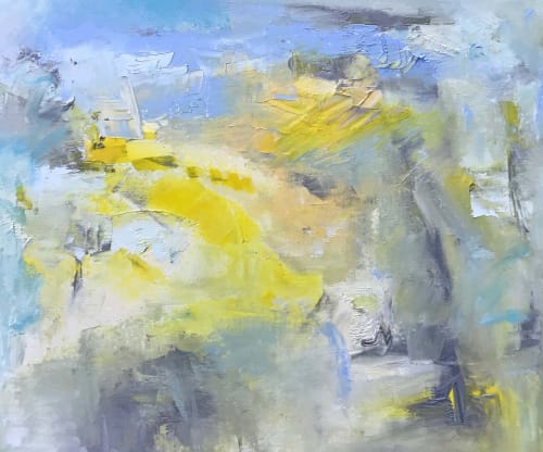 Sunshine of My Life Oil Contemporary Abstract | Oil And Acrylic Painting in Paintings by Strokes by Red - Red (Linda Harrison)