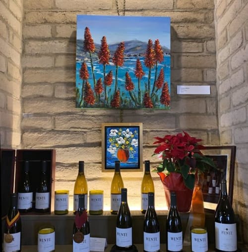 Palette Knife Painting in Oil, Big Sur | Paintings by Lisa Elley ART | Wente Estate Tasting Room & Winemakers Studio in Livermore