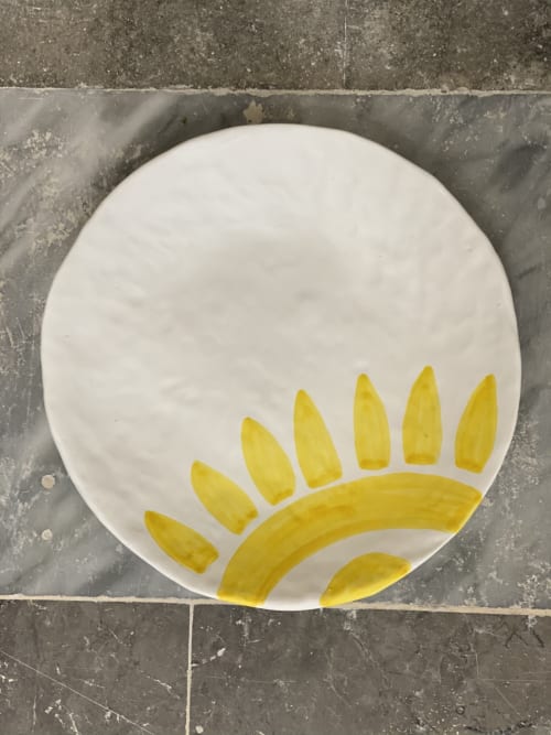 Big plate the Sun | Ceramic Plates by Patrizia Italiano