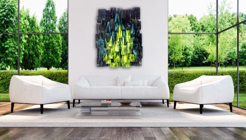 "Forest" Glass and Metal Wall Art Sculpture | Wall Sculpture in Wall Hangings by Karo Studios