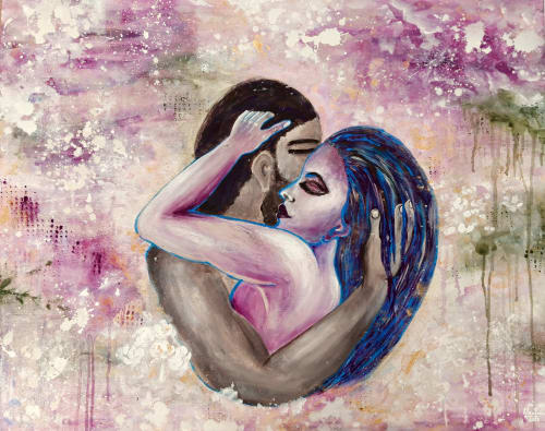 Abrazos con crema | Oil And Acrylic Painting in Paintings by Elena Parau