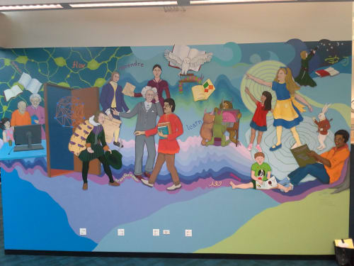 Library mural | Murals by Beth Shadur