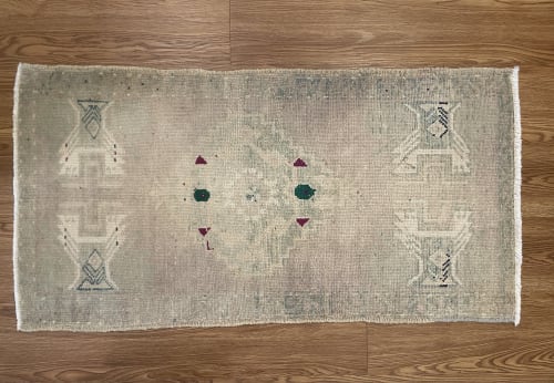 Vintage Turkish Rug Doormat| 1.8 x 3.3 | Small Rug in Rugs by Wool and Rug