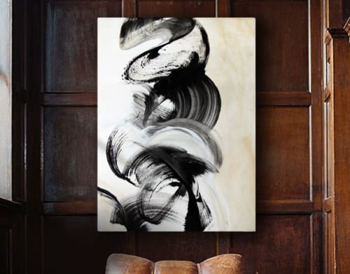 Lyrical Interlude - black and white abstract art | Paintings by Lynette Melnyk