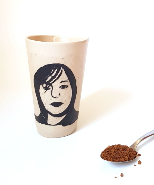 Portrait Coffee Tumbler | Cups by ShellyClayspot