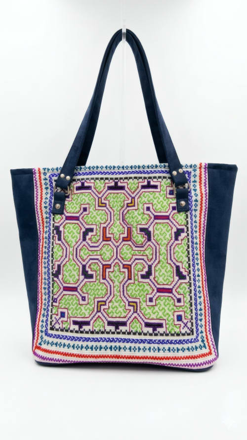 Sacred Geometry Luxury Tote bag: Hand-Woven Shipibo Heritage | Tiles by Sacred Andes Atelier