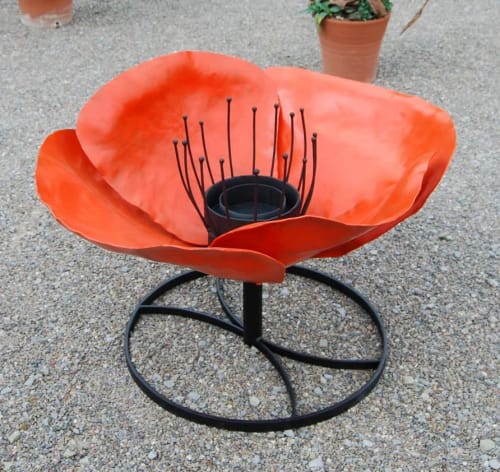 Poppy Fire Pit, BioEthanol fuelled | Sculptures by Julie Grose Metal Design
