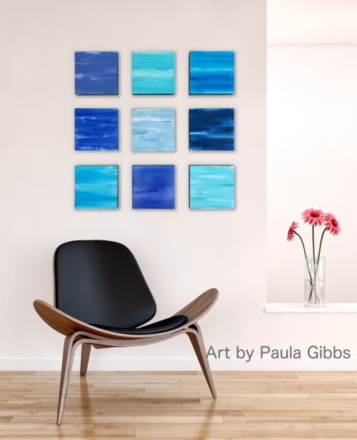 Wall of Color in Blues by Paula Gibbs | Paintings by Paula Gibbs | Tucson in Tucson