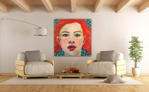 Happy big red | Paintings by Anne Beletic | Private Residence in Dallas