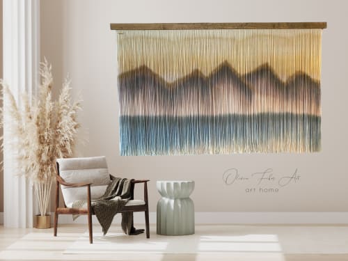 Large mountain wall art -ZORKE IV | Tapestry in Wall Hangings by Olivia Fiber Art