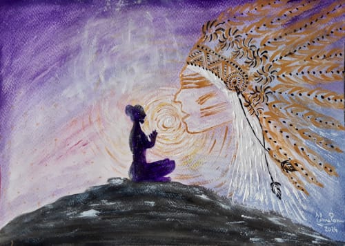 The voice of your shaman | Oil And Acrylic Painting in Paintings by Elena Parau