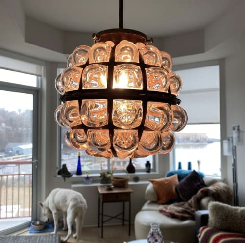 Dandelion Blown Glass Hanging Lamp | Art & Wall Decor by Evan Chambers