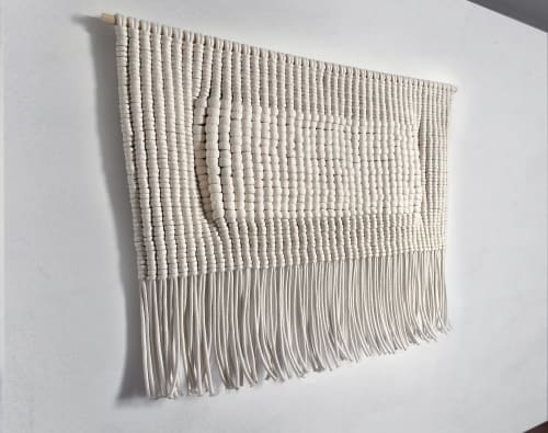 Bouclé Large Macramé Wall Hanging White | Wall Hangings by MACRO MACRAME by Maeve Pacheco | Telluride, CO in Telluride