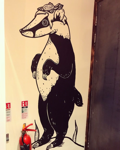 Animal Illustration | Murals by Little Book Transfers | Brgr Glasgow City Centre in Glasgow
