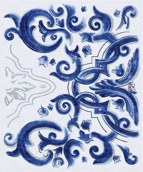 Rug Biancafiore hand-knotted eclectic Italian Renaissance | Rugs by Atelier Tapis Rouge